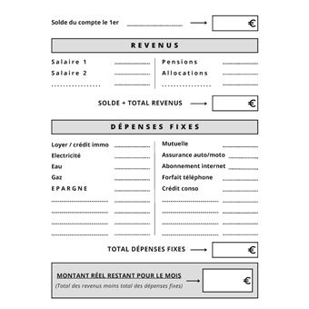 Cahier de Copte Budget Failial Kakeibo