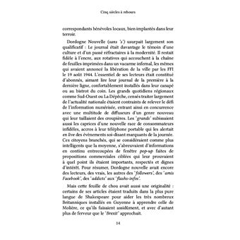 Cinq siècles à rebours