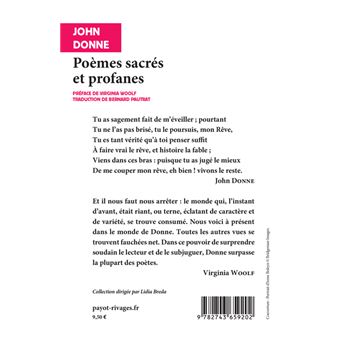 Po mes sacr s et profanes Poche John Donne Virginia Woolf