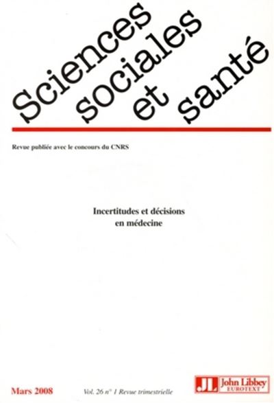 Revue Sciences Sociales et Sante Vol. 26 n°1 Mars 2008