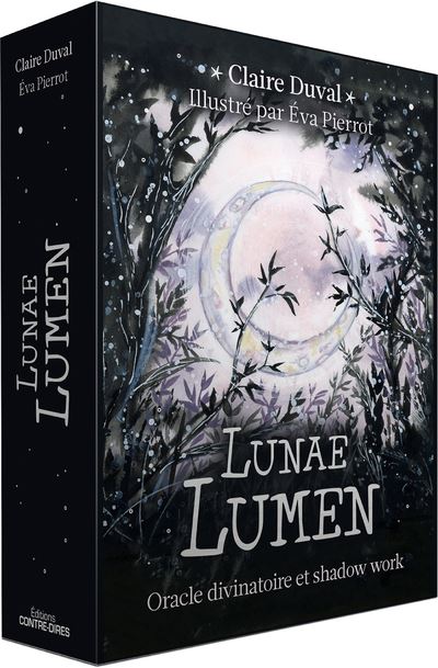 Lunae Lumen - Oracle divinatoire et shadow work - Claire Duval - Contre-Dires - Boîte ou accessoire - Jeux livres objets - Contre Dires