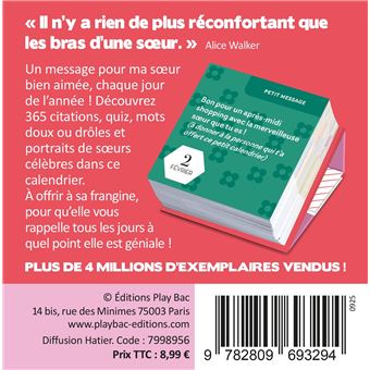 Mini Calendrier - 365 Petits mots pour ma soeur