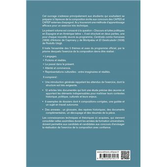 CAPES Espagnol - Epreuve écrite disciplinaire - La composition - Session 2024 - Discours et luttes politiques en Espagne et en Amérique latine
