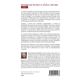 Histoires de Notariat au Sénégal (1786 - 1986)