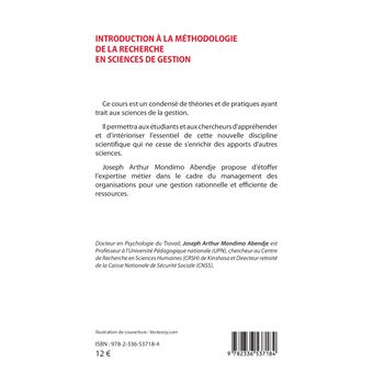 Introduction à la méthodologie de la recherche en sciences de gestion