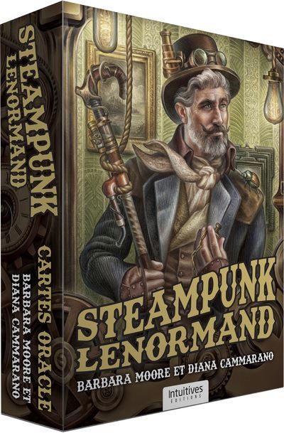 Coffret Steampunk Lenormand + 36 cartes - Barbara Moore - Intuitives - Boîte ou accessoire - Jeux livres objets