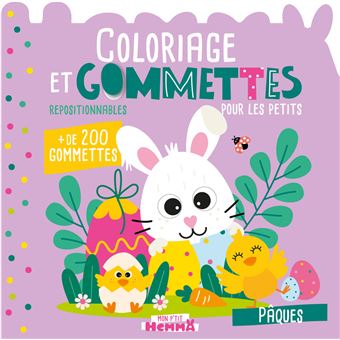 Mon P'tit Hemma - Coloriage et gommettes pour les petits - Pâques - + de 200 gommettes repositionnables - 1