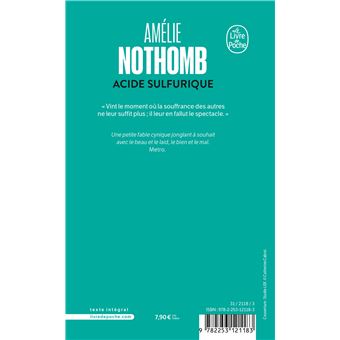 Pack pour école - 8 livres Acide sulfurique de Amélie Nothomb - Pêle-Mêle  Online