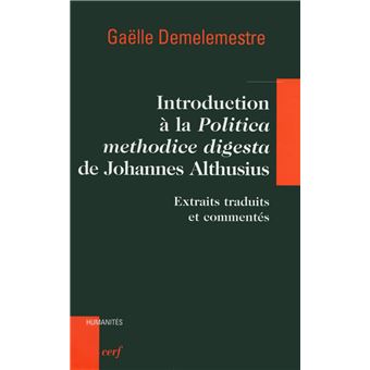 Introduction à la politica methodice digesta dejohannes althusius - 1