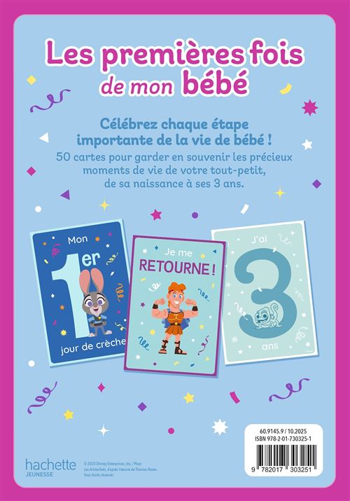 DISNEY BABY - Les premières fois de mon bébé - 50 cartes étapes