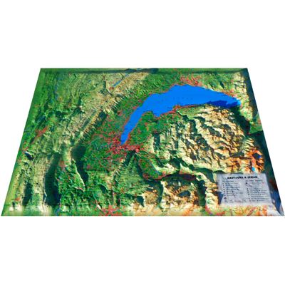 Carte en relief du jura & leman -  3DMAP - (donnée non spécifiée)