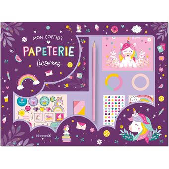 Mon coffret papeterie Licornes
