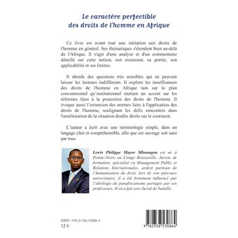 Le caractère perfectible des droits de l’homme en Afrique