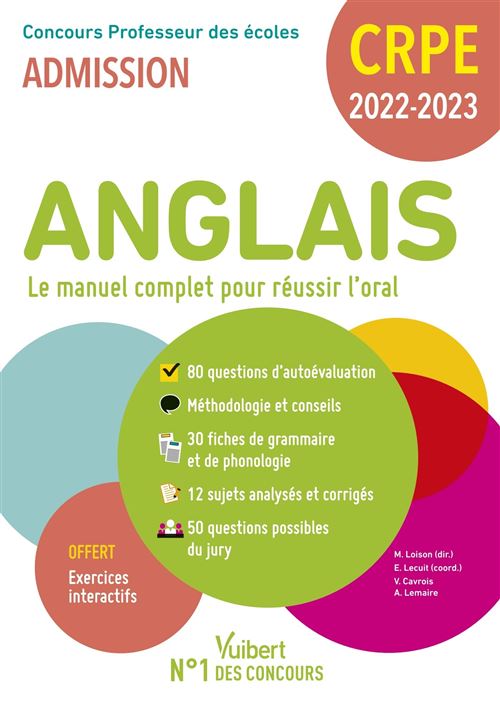 CRPE - Concours Professeur des écoles - Anglais - Le manuel complet pour réussir l'oral
