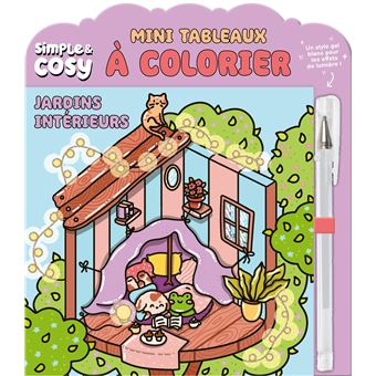 MINI TABLEAUX COSY A COLORIER JARDINS INTERIEURS (+ STYLO GE - 1