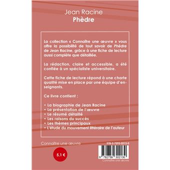 Fiche de lecture Phèdre de Jean Racine (Analyse littéraire