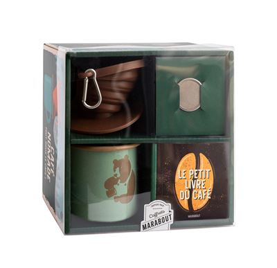 Café nomade - Tout doux le café ! 1 livre + 1 mug + 1 filtre silicone - Collectif - Marabout - Coffret - Jeux livres objets - Marabout