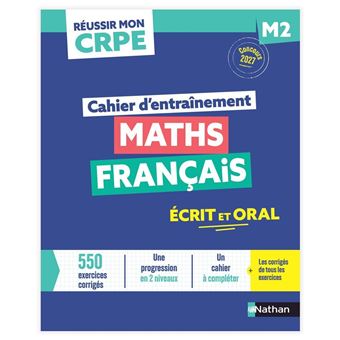 Réussir mon CRPE - Maths Français M2 cahier d'entrainement 2027-2028 - 1