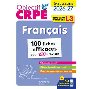Objectif CRPE 2026 - Français - 100 fiches pour bien réviser - ép. écrite d'admissibilité L3 - broché - Elise Hennion-Brung, Pascale Lopez - Achat Livre | fnac