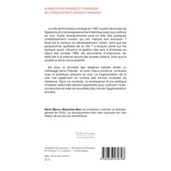 Planification urbaine et dynamique de l'établissement humain à Kinshasa
