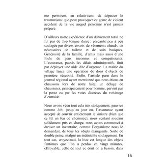 Inventaire d'un incendie