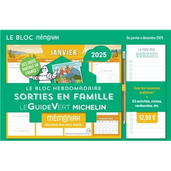 Le Bloc hebdomadaire Mémoniak 2025 Sorties en famille avec Michelin - 1