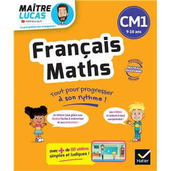 Français et Maths CM1  - Nouveau programme - Cahier de soutien avec des vidéos