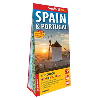 Espagne et Portugal 1/1.100.000 (carte grand format laminée). Spain & Portugal - 1