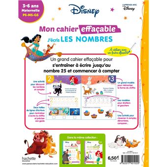 Disney - Mon cahier effaçable - J'écris les nombres (3-6 ans)