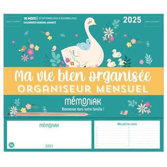 Mini-organiseur familial L Essentiel Mémoniak, calendrier mensuel