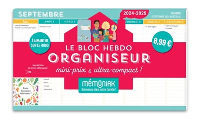 Le Bloc hebdo organiseur mini-prix & ultra-compact 2024-2025, 12 mois