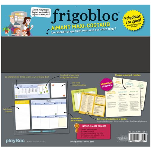  Frigobloc Mensuel 2024 avec Stylo 4 couleurs (de janv