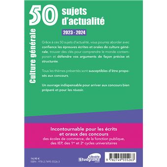 L'indispensable en culture générale - 2023-2024 - Jean-Marie Nicolle (EAN13  : 9782749554983)