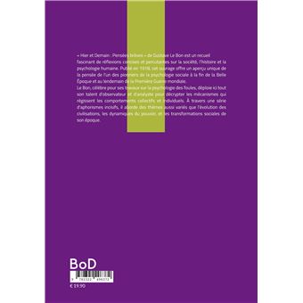 Hier et Demain : Pensées brèves