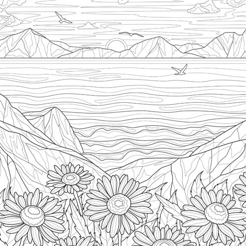 Paysages de montagnes : Livre de coloriage pour adulte - 2322481599