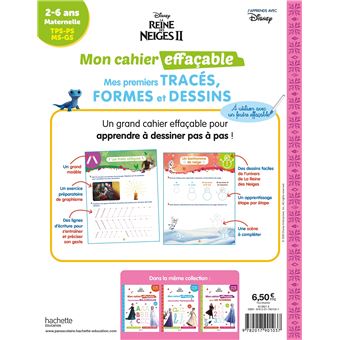 Disney - La Reine des neiges Mon cahier effaçable - Mes premiers tracés, formes et dessins (2-6 ans)