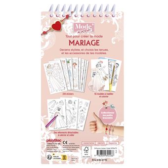 Carnet créatif Mode Academy Mariage (avec un bracelet)