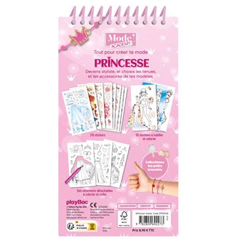 Carnet créatif Mode Academy Princesses (avec un bracelet)