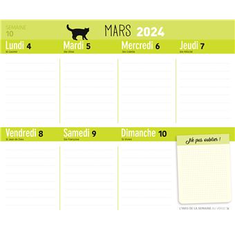 Frigobloc Mensuel 2024 Déco Chats (de janv. à déc. 2024) - édition