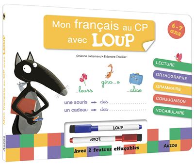 Mon français au CP avec Loup - Livre-ardoise - Orianne Lallemand - Auzou Philippe Eds - cartonné - Scolaire / Universitaire