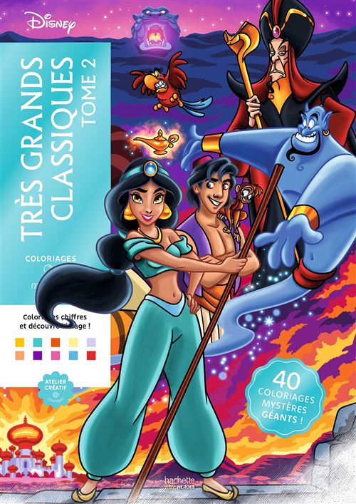 Coloriages Mystères Disney - Très grands classiques Tome 2 Colorie les chiffres et découvre l'image - Alexandre Karam - Hachette Heroes - broché - Document jeunesse