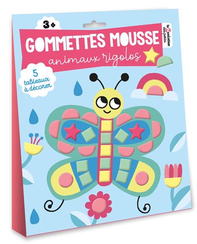 Gommettes mousse - animaux rigolos - pochette avec accessoir
