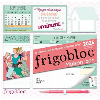  Frigobloc Mensuel 2024 avec Stylo 4 couleurs (de janv. à déc.  2024) - Collectif - Livres