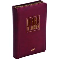 La bible de jerusalem - voyage cuir bordeaux zippee