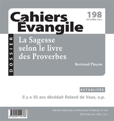 Cahiers Evangile n198 - La sagesse selon le livre des proverbes - Collectif - Cerf - broché - Revue