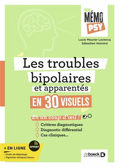 Mon mémo psy - Les troubles bipolaires et apparentés en 30 visuels Critères diagnostiques, diagnostic différentiel, cas cliniques en un coup d'œil - Lucie Meurier-Leclercq - De Boeck Supérieur - broché - Manuel