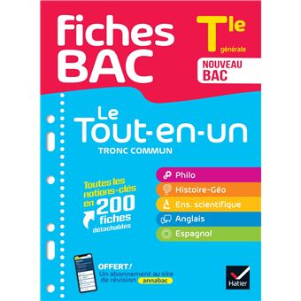 Fiches bac Le Tout-en-un Tronc commun Tle générale (toutes les matières) - Bac 2025