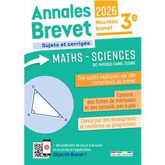 Annales Brevet - Maths-Sciences - 3e - 2026 - 1