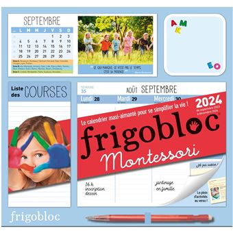 Frigobloc Hebdomadaire 2024 Montessori (de sept. 2023 à déc. 2024) sept.2023 /dec.2024 - Collectif - Achat Livre