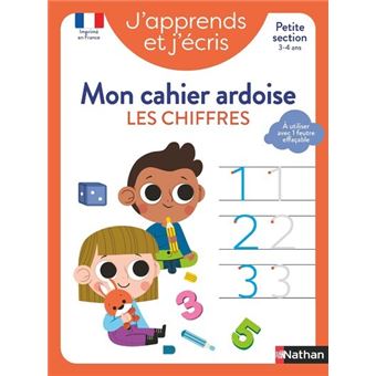 J'apprends et j'écris - Mon cahier ardoise Les chiffres PS - 1